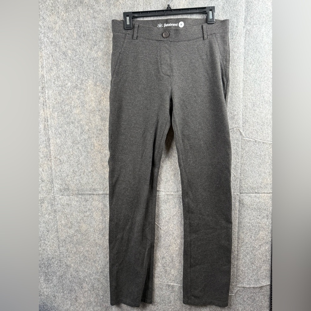 Betabrand Womens Sz Medium Charcoal Gray Classic Yoga Pants Straight-Leg